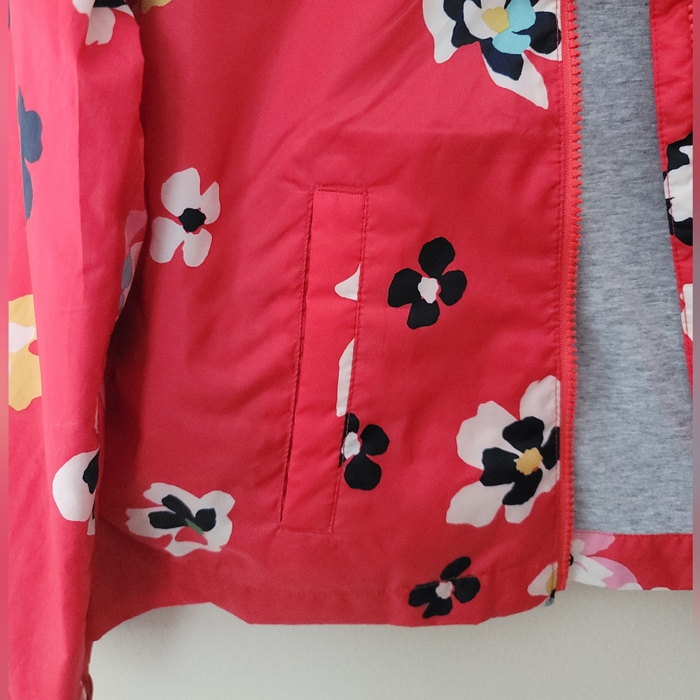 Gap kids girl red floral lined Windbreaker, Size 12 (XL) - Picture 4 of 11